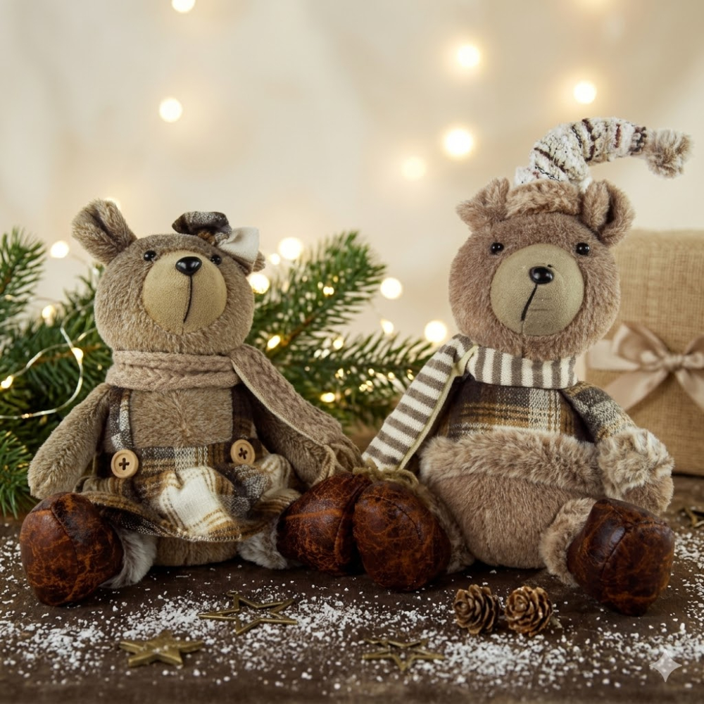 Winterliche Teddybären - 2er Set